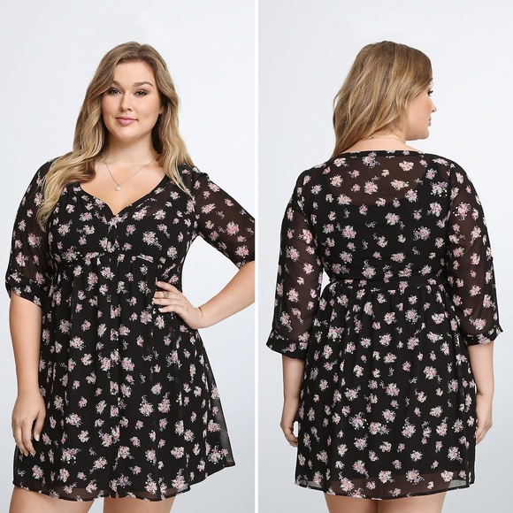 black chiffon shirt dress